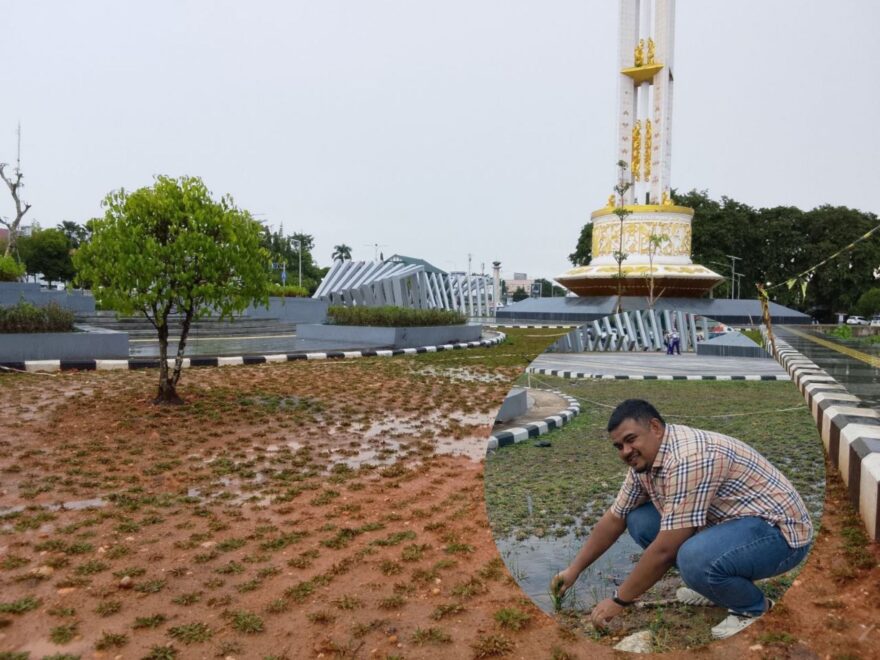 Aksi Simbolik M Hasan Hamdan Soroti Kualitas RTH CBS Bernilai Rp8,09 Miliar