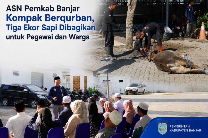ASN Pemkab Banjar Kompak Berqurban, Tiga Ekor Sapi Dibagikan untuk Pegawai dan Warga